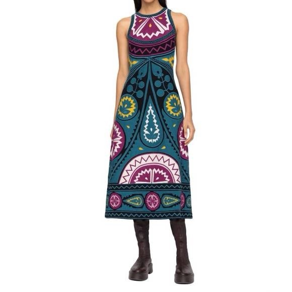 knee length dresses for ladies Saks potts – SNO DRESS — DUSTY BLUE (34, 36, 38 & 40) – House of Share main image 0